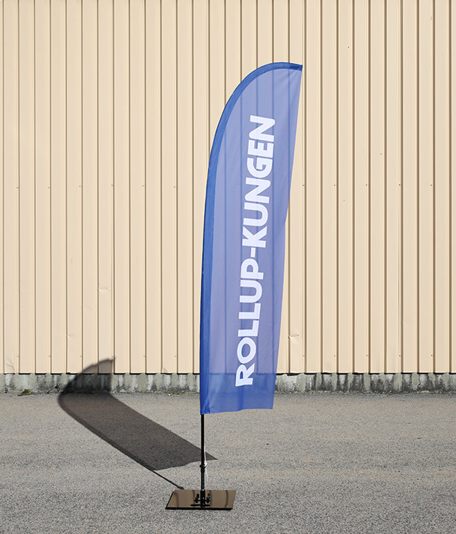 Beachflagga medium med logga